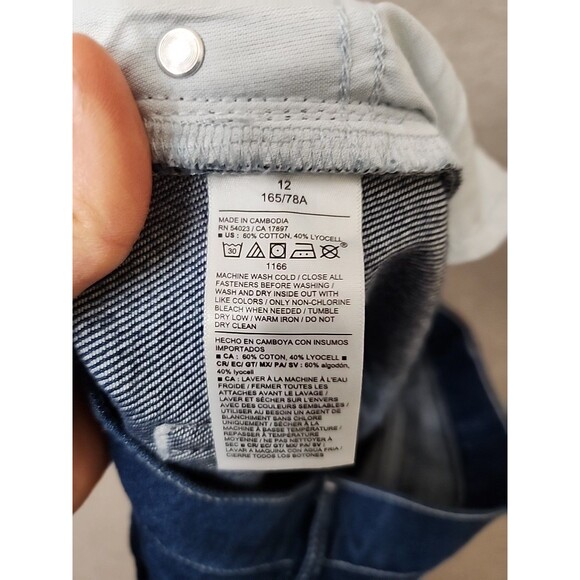 Old Navy Baggy Wide-Leg Culotte Jeans Womens 12 Blue Drapey Denim NEW - Picture 11 of 12